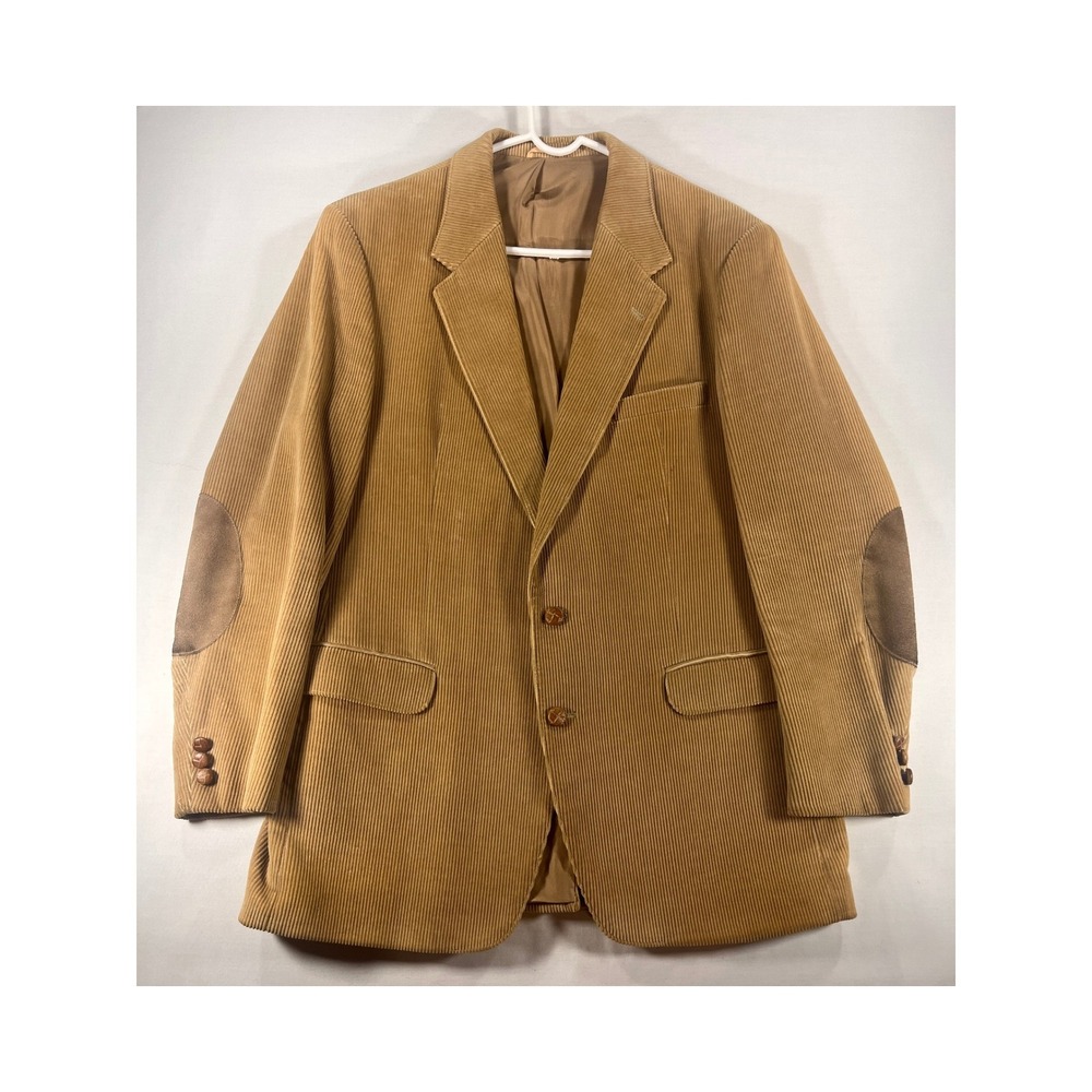 Anderson-Little Vintage Tan Corduroy Blazer Elbow Patches Sport Coat Mens 42R